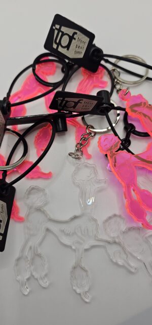 tpf Poodle Key Ring Pink/Clear (Various designs) - Random Pick