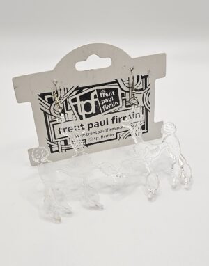tpf Poodle Earrings Clear with Silver Hangers