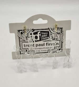 tpf Poodle Earrings Clear with Gold Studs