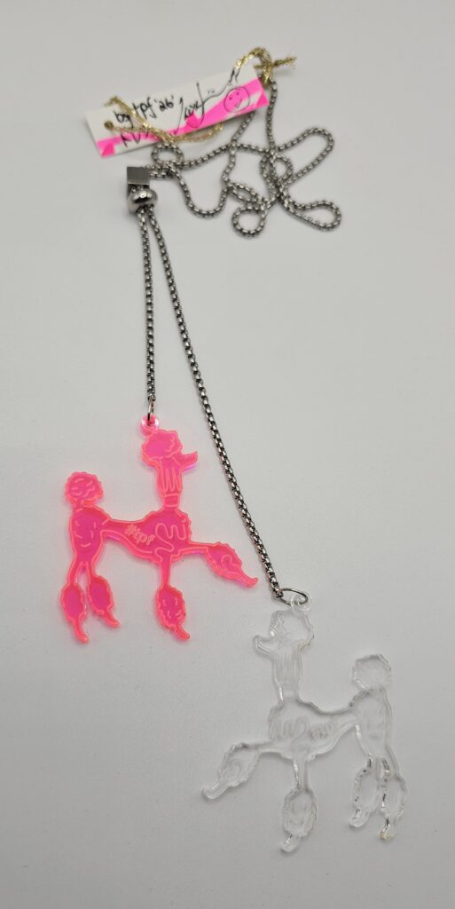 tpf Signature Range - POODLE BOLO TIE P&C (Pink & Clear)