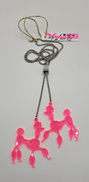 tpf Signature Range - DOUBLE THE PINK POODLE TROUBLE BOLO TIE